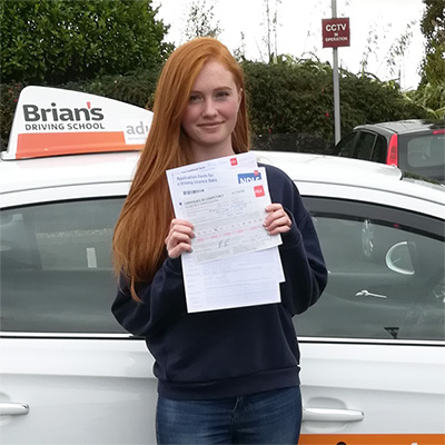 Thank you so much to Brian's Driving School for all there help in teaching me how to drive. I passed first time. Brian is a great teacher and made my lessons fun. Thank you so much.